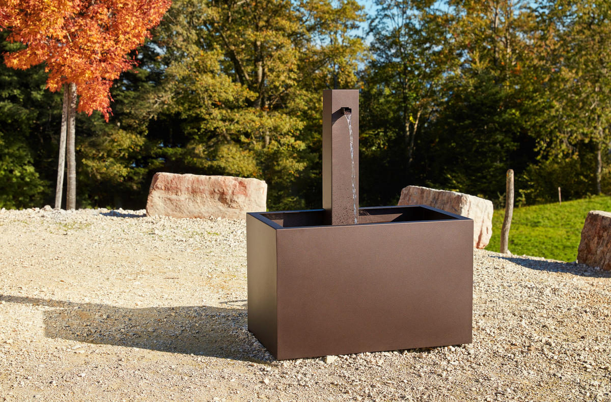 GARTENBRUNNEN - Rostfarben, Design, Metall (80/100/50cm) - Nouvel