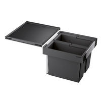 EINBAUABFALLSAMMLER 32 L  - Edelstahlfarben/Anthrazit, Basics, Kunststoff/Metall (51,2/37,1/40cm) - Blanco