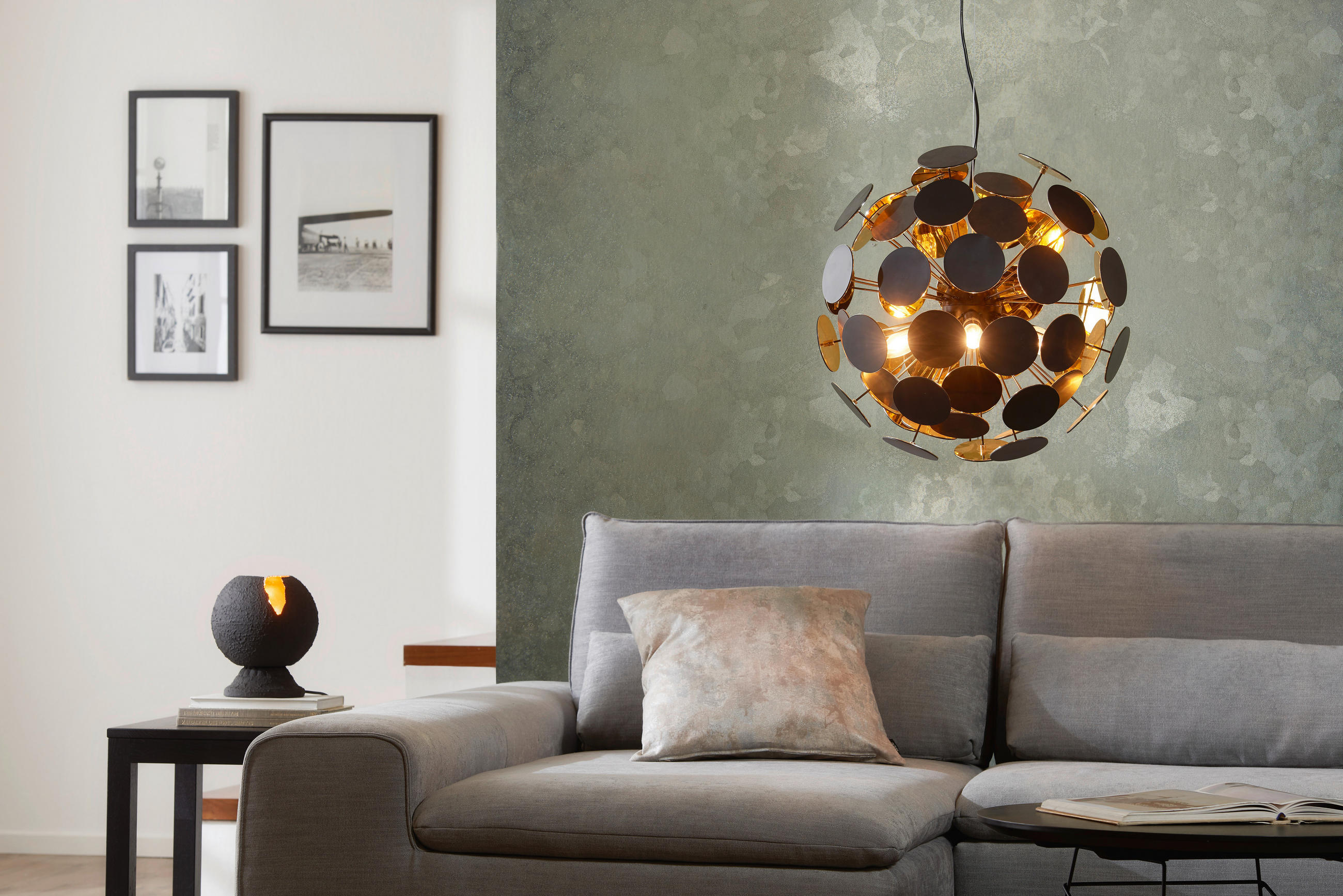 HÄNGELEUCHTE 54,0/150,0 cm   - Goldfarben/Schwarz, Design, Kunststoff/Metall (54,0/150,0cm) - Trio Leuchten