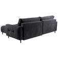 ECKSOFA Graphitfarben Chenille  inkl. Rückenkissen, Bettkasten, Schlaffunktion, Rücken echt, Liegefläche im Originalstoff  - Schwarz/Graphitfarben, KONVENTIONELL, Holz/Textil (266/180cm) - Carryhome