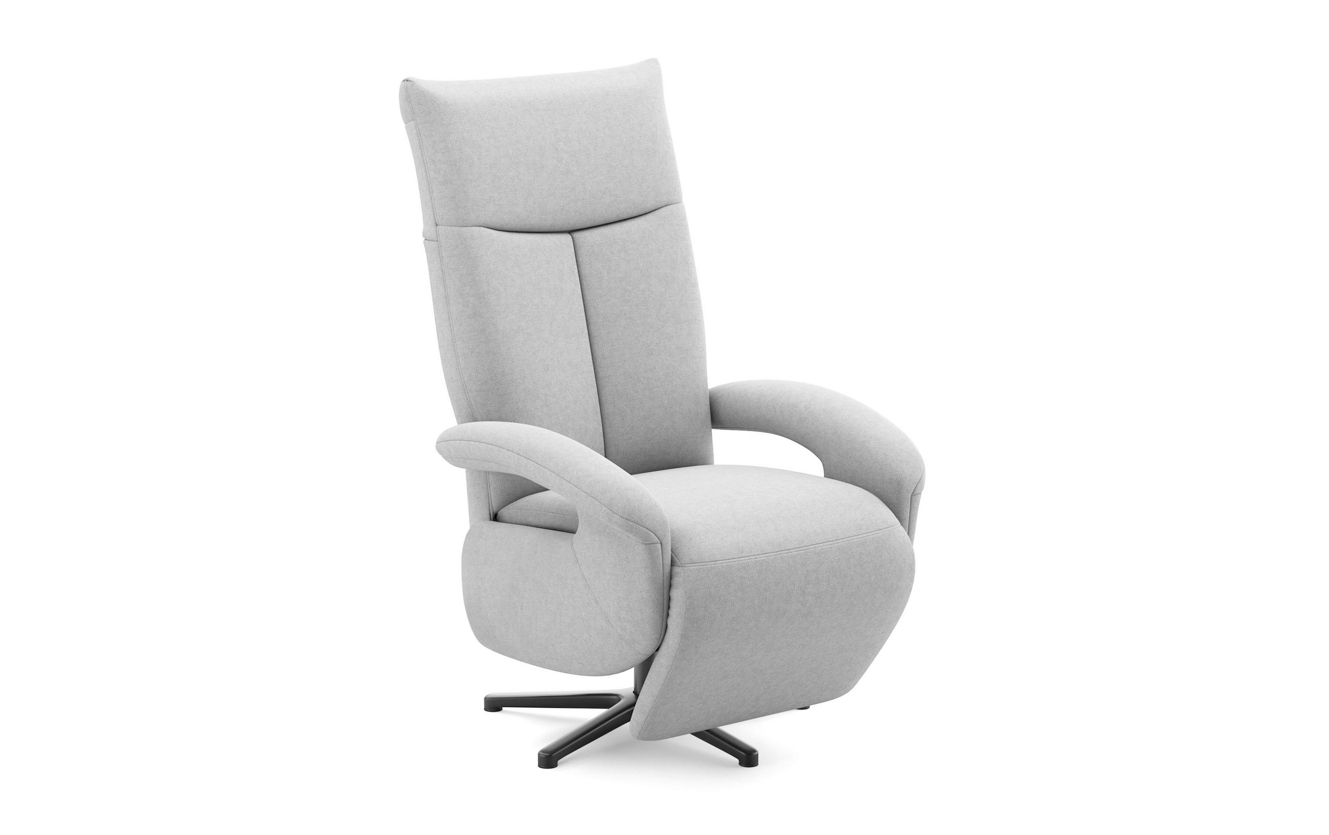 SESSEL in Flachgewebe Hellgrau - Hellgrau/Schwarz, Modern, Textil/Metall (74/112/82cm) - Sit & More