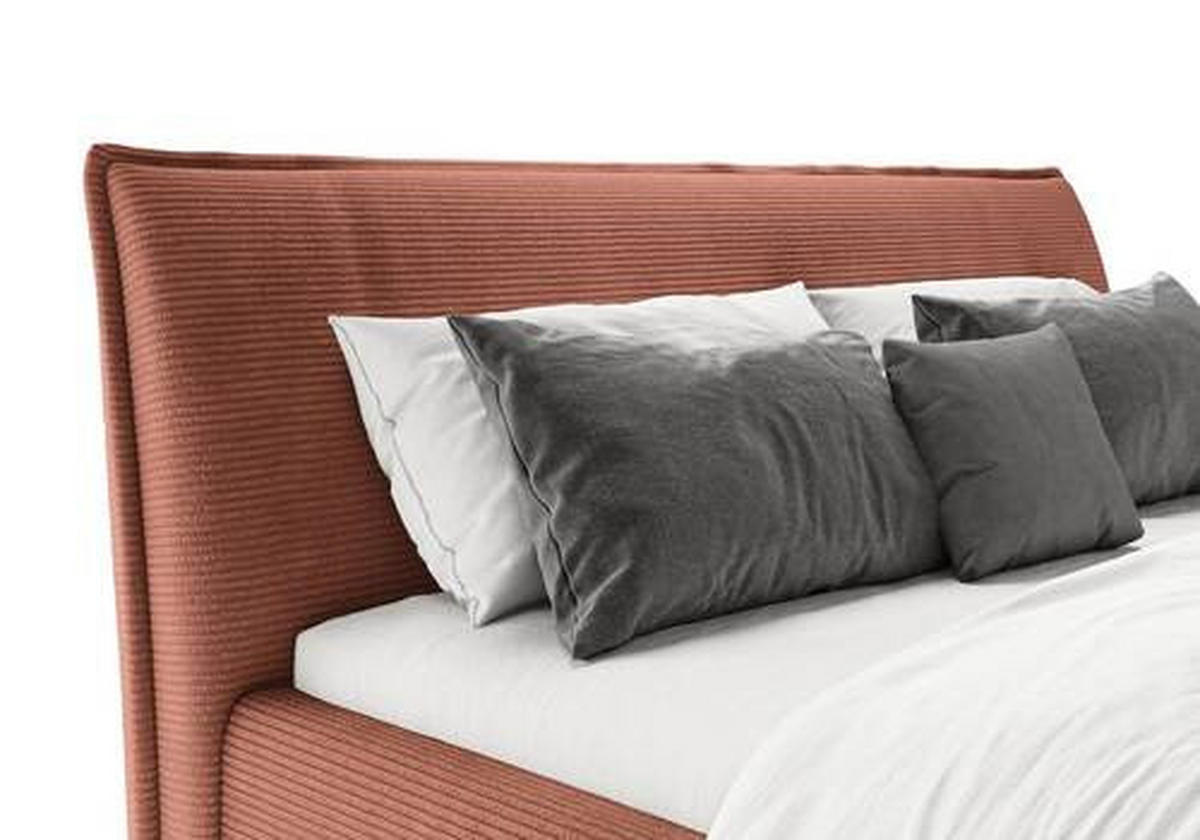 POLSTERBETT 180/200 cm  in Rostfarben  - Rostfarben/Schwarz, Design, Textil/Metall (180/200cm) - Lomoco