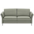 3-SITZER-SOFA Latina in Echtleder Hellgrau   - Hellgrau/Alufarben, Design, Leder/Metall (190/82/99cm) - Dieter Knoll