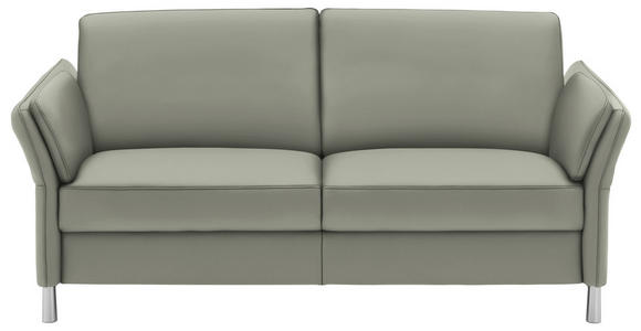 3-SITZER-SOFA Latina in Echtleder Hellgrau   - Hellgrau/Alufarben, Design, Leder/Metall (190/82/99cm) - Dieter Knoll