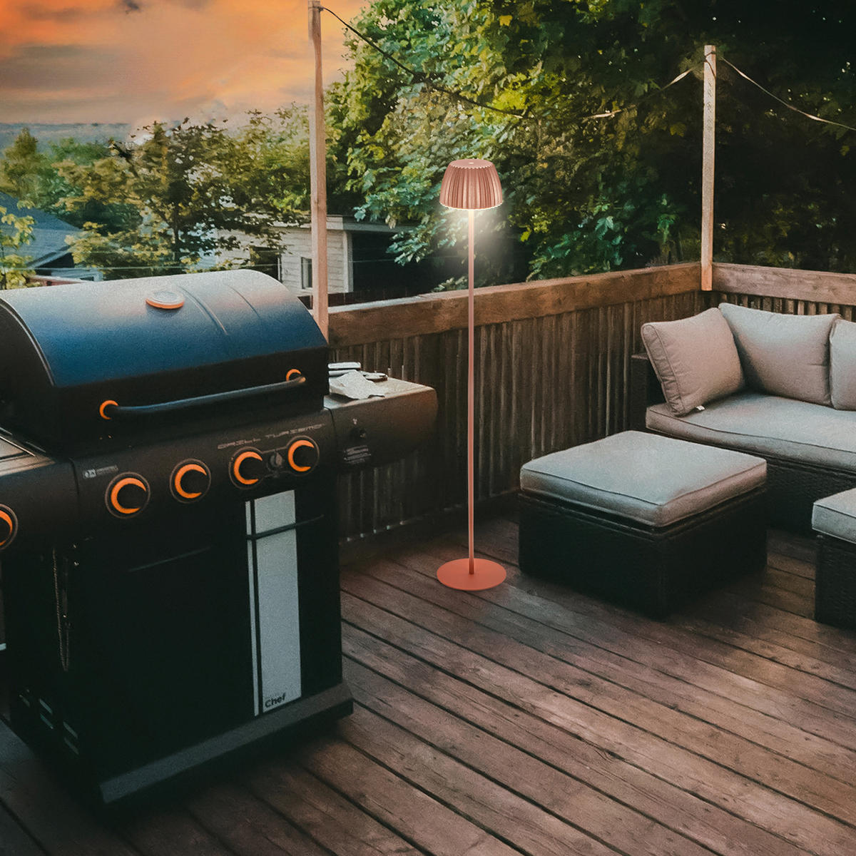 AKKU-STEHLEUCHTE 19/123,50 cm    - Kupferfarben, Basics, Kunststoff/Metall (19/123,50cm)