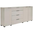 SIDEBOARD  225/99,7/42 cm 4 Schublade(n)  - Kaschmir/Schwarz, Design, Glas/Holzwerkstoff (225/99,7/42cm) - Novel