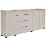 SIDEBOARD  225/99,7/42 cm 4 Schublade(n)  - Kaschmir/Schwarz, Design, Glas/Holzwerkstoff (225/99,7/42cm) - Novel