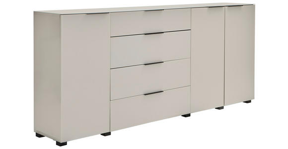 SIDEBOARD  225/99,7/42 cm 4 Schublade(n)  - Kaschmir/Schwarz, Design, Glas/Holzwerkstoff (225/99,7/42cm) - Novel