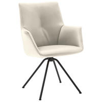 ARMLEHNSTUHL Stahl Echtleder pigmentiert  - Schwarz/Naturfarben, Design, Leder/Metall (60/90/61cm) - Dieter Knoll