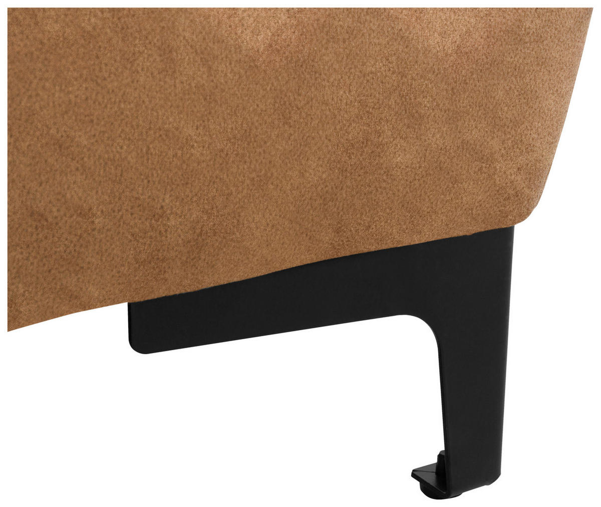 ECKSOFA in Velours Bernsteinfarben  - Bernsteinfarben/Schwarz, Modern, Textil/Metall (176/258cm) - MID.YOU