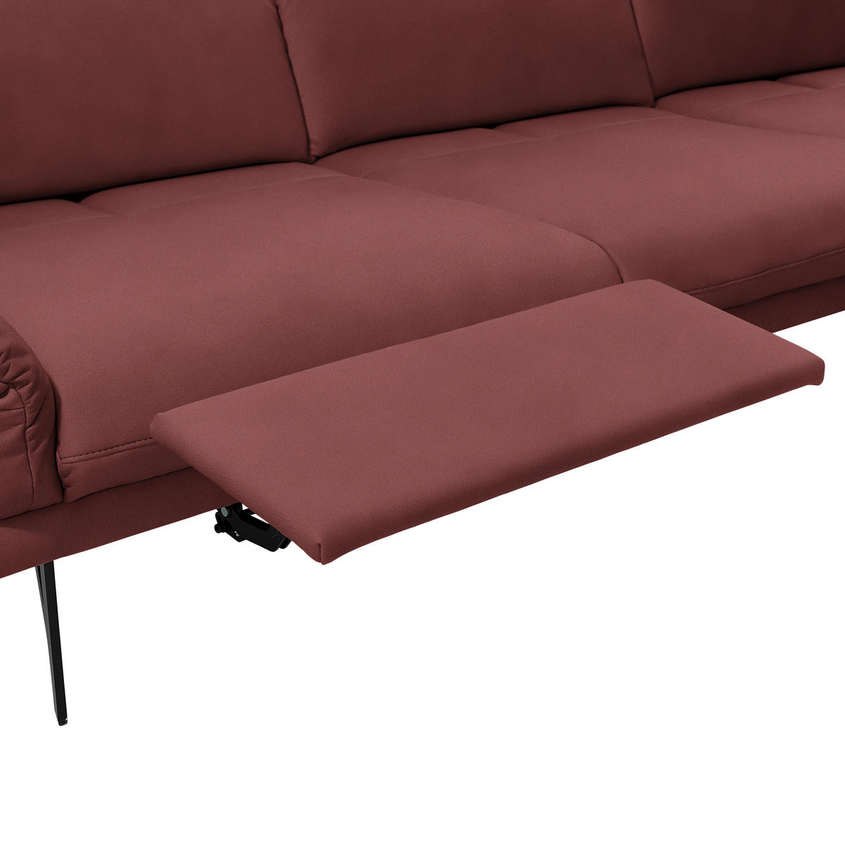 ECKSOFA in Echtleder Rot  - Anthrazit/Rot, Design, Leder/Metall (308/173cm) - Joop!