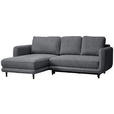 ECKSOFA in Struktur Grau  - Schwarz/Grau, KONVENTIONELL, Holz/Textil (170/247cm) - Carryhome