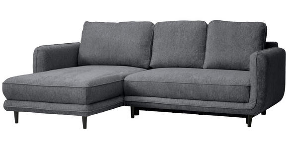 ECKSOFA in Struktur Grau  - Schwarz/Grau, KONVENTIONELL, Holz/Textil (170/247cm) - Carryhome