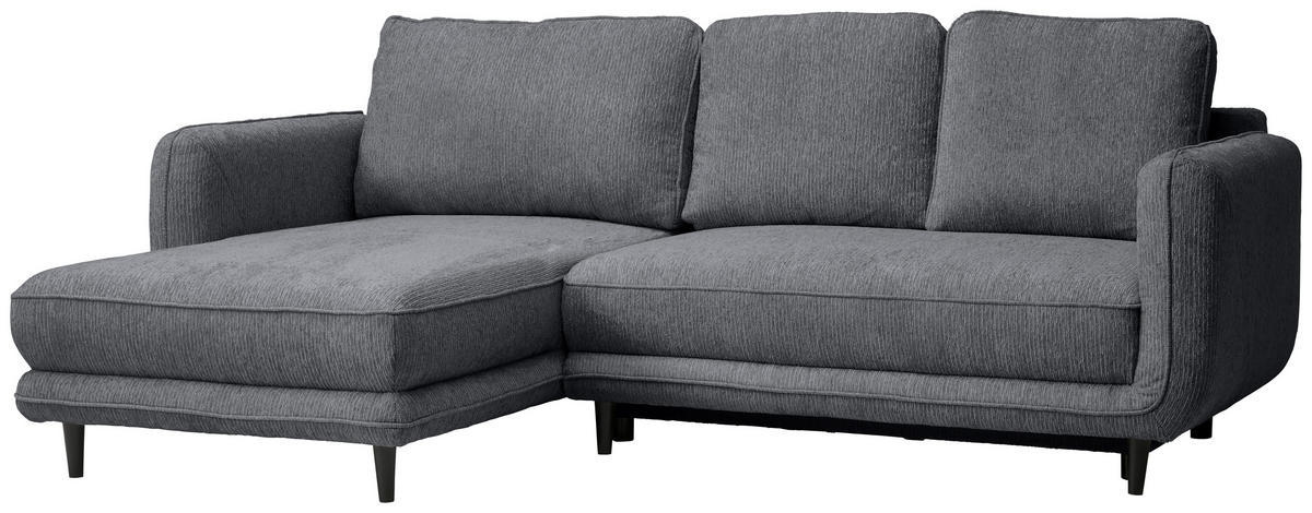 ECKSOFA in Struktur Grau  - Schwarz/Grau, Konventionell, Holz/Textil (170/247cm) - Carryhome