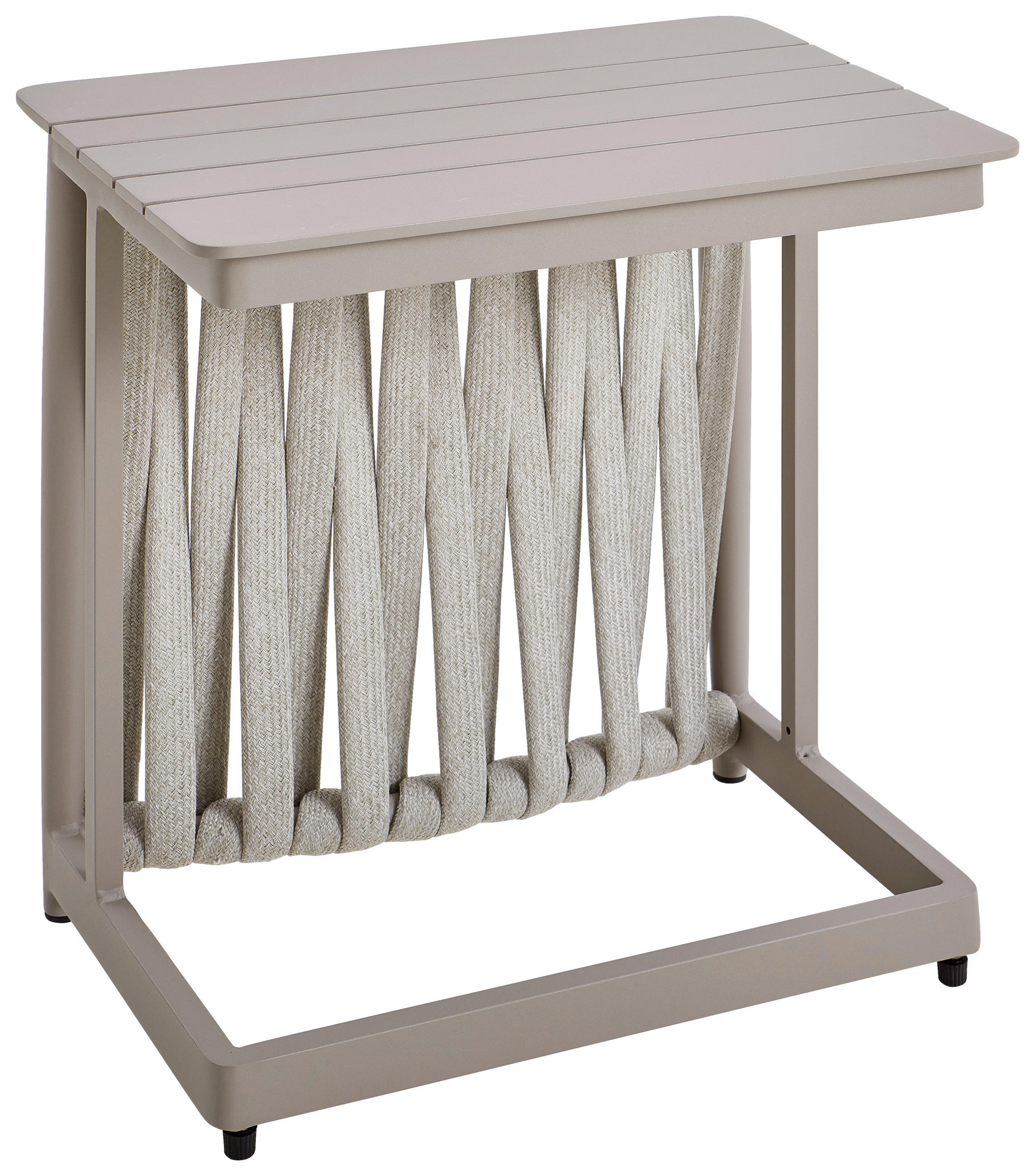 GARTENBEISTELLTISCH 39/39/59 cm Metall, Textil  - Beige/Hellgrau, Design, Textil/Metall (39/39/59cm) - Amatio