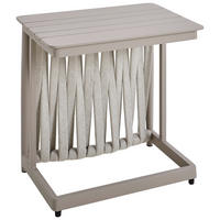 GARTENBEISTELLTISCH 39/39/59 cm Metall, Textil  - Beige/Hellgrau, Design, Textil/Metall (39/39/59cm) - Amatio