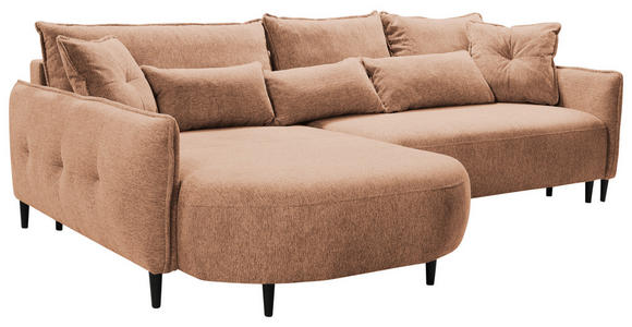 ECKSOFA Dunkelorange Chenille - Dunkelorange/Schwarz, MODERN, Textil/Metall (200/285cm) - Carryhome
