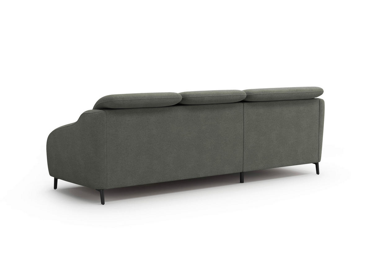 ECKSOFA BLUES V Schlammfarben Mikrofaser  - Schlammfarben/Schwarz, MODERN, Textil/Metall (191/271cm) - Sit & More