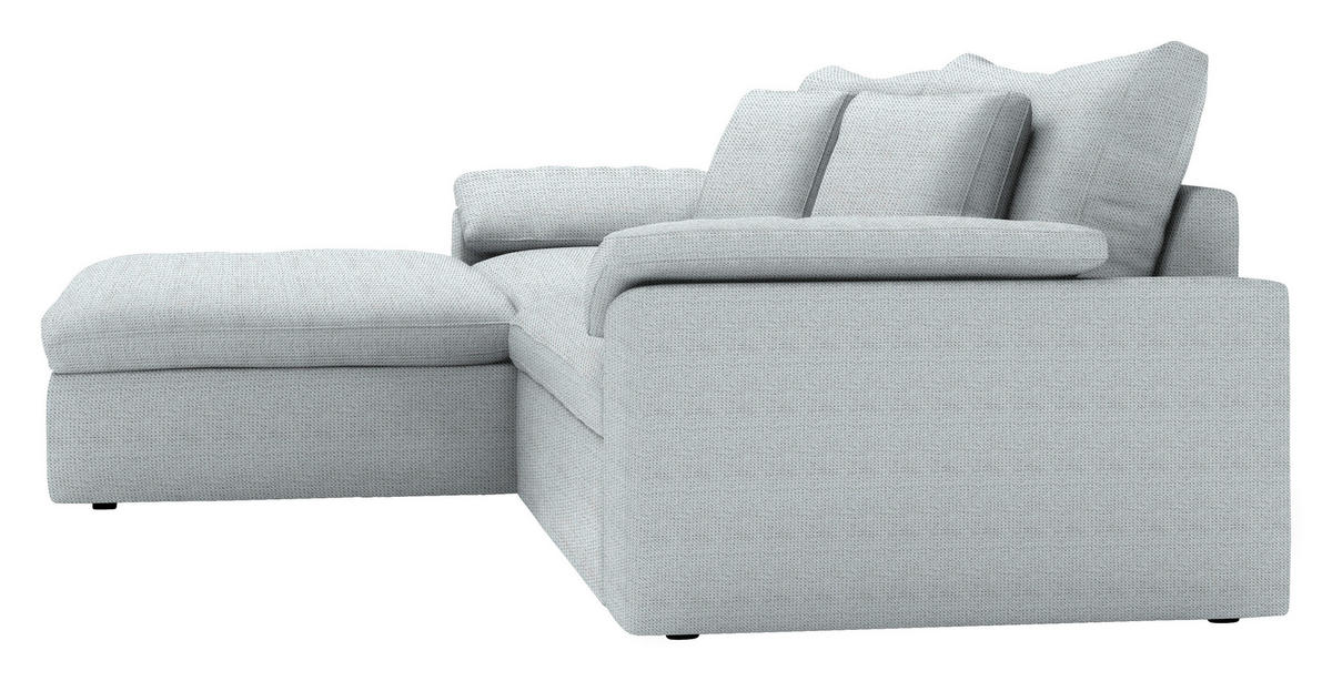 ECKSOFA  Chenille Grauweiss  - Schwarz/Grauweiss, Modern, Kunststoff/Textil (198/306cm) - Carryhome