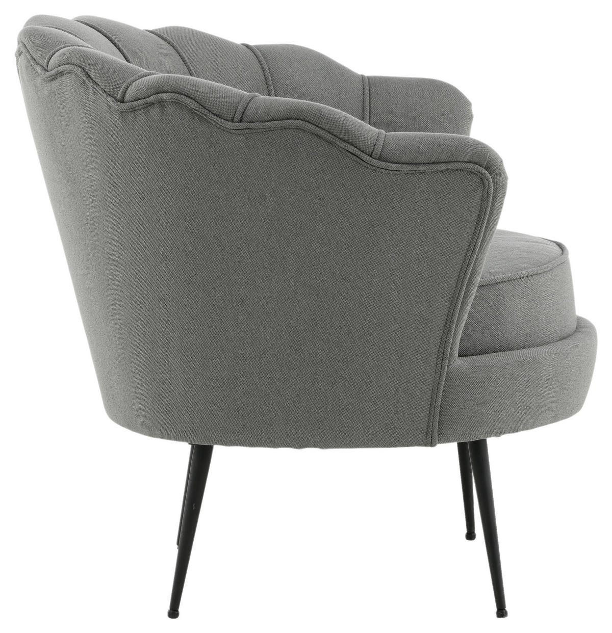 SESSEL in Grau, Schwarz  - Schwarz/Grau, Design, Textil/Metall (83/76/77cm) - Livetastic