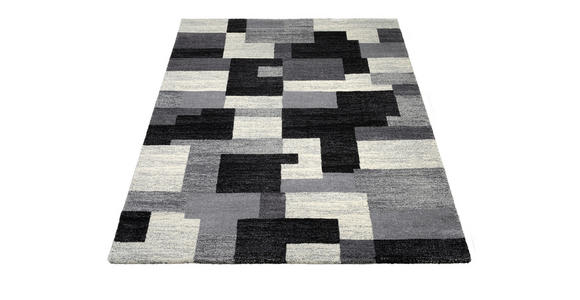WEBTEPPICH 80/150 cm Astor Grid Grau, Schwarz - Schwarz/Grau, Design, Textil (80/150cm) - Novel