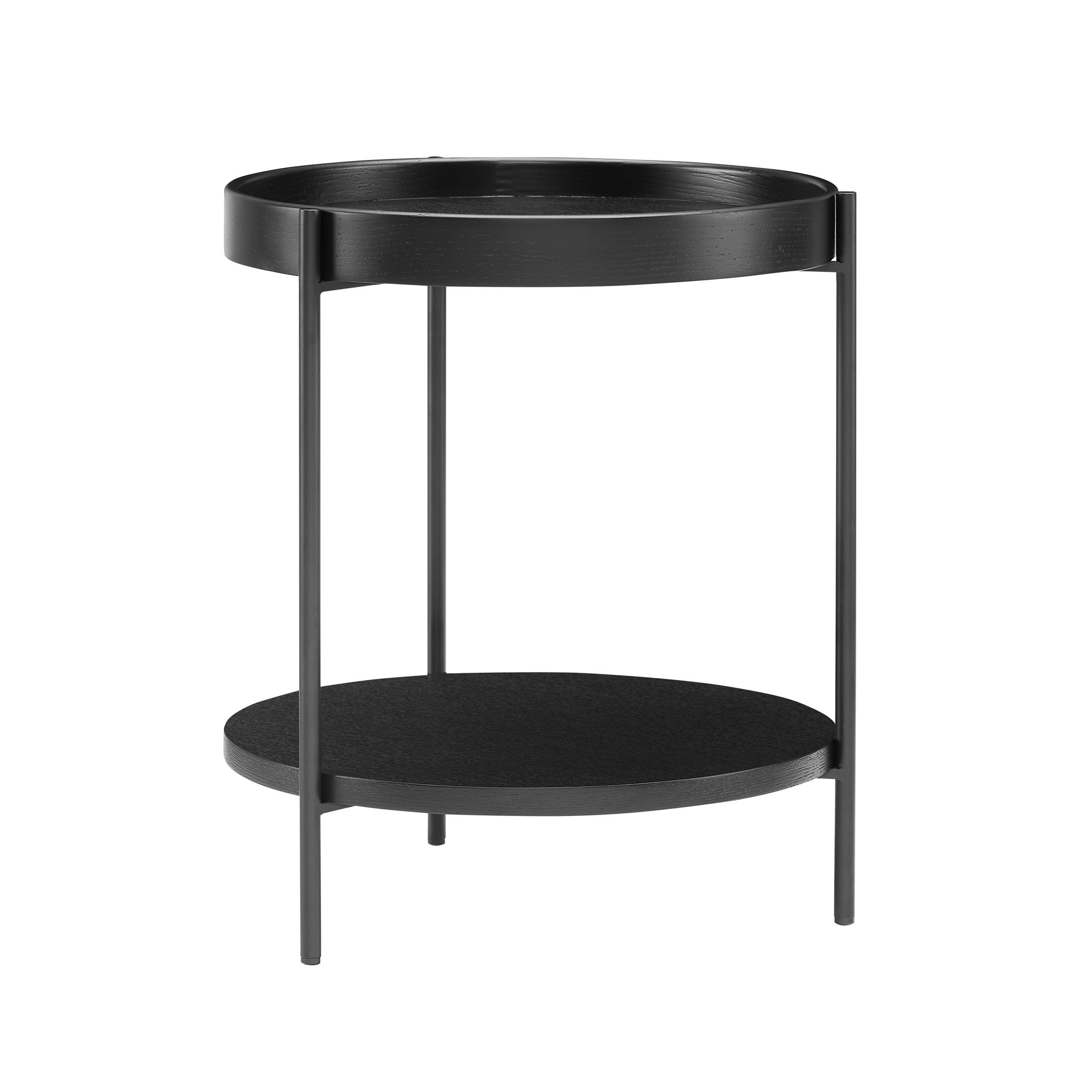 BEISTELLTISCH 44/44/49 cm Schwarz rund  - Schwarz, Design, Holzwerkstoff/Metall (44/44/49cm) - Livetastic