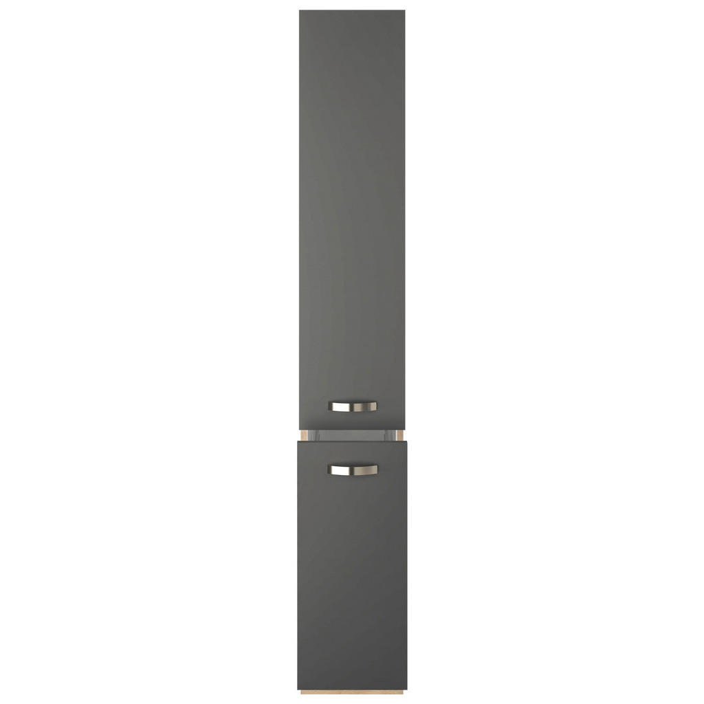Thumbnail - FlexWell Apothekerschrank, Eiche San Remo, Dunkelgrau, Metall, einzeln stellbar, 30x200x57 cm, Made in Germany, individu...