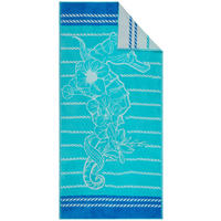 STRANDTUCH Blau, Beige 90/180 cm  - Blau/Beige, KONVENTIONELL, Textil (90/180cm) - Esposa