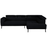 ECKSOFA in Chenille Anthrazit  280/205 cm  - Anthrazit/Schwarz, Design, Textil/Metall (280/205cm) - Xora