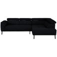 ECKSOFA in Chenille Anthrazit  280/205 cm  - Anthrazit/Schwarz, Design, Textil/Metall (280/205cm) - Xora