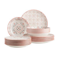 TELLERSET GRANADA 18-teilig  - Rot/Rosa, Basics, Keramik - Mäser