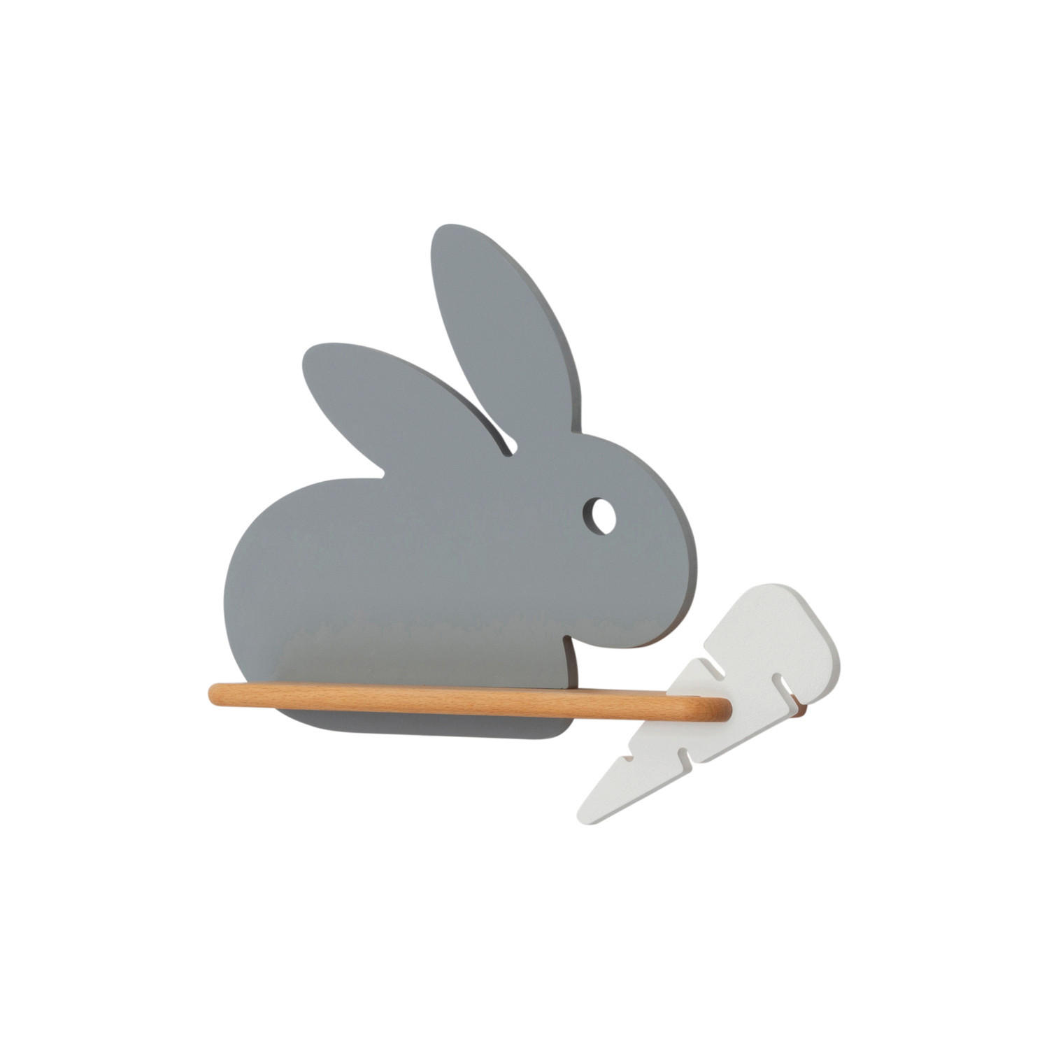 VÄGGLAMPA FÖR BARN Rabit 37/12/31 cm   - vit/grå, Basics, metall/trämaterial (37/12/31cm)