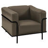 SESSEL Echtleder Taupe  - Taupe/Schwarz, Design, Leder/Metall (91/67/96cm) - Johann Jakob