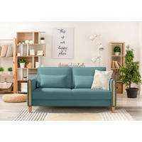 SCHLAFSOFA in Cord Blau, Buchefarben  - Blau/Buchefarben, Design, Holz/Textil (174/88/104cm) - Niels Andersson