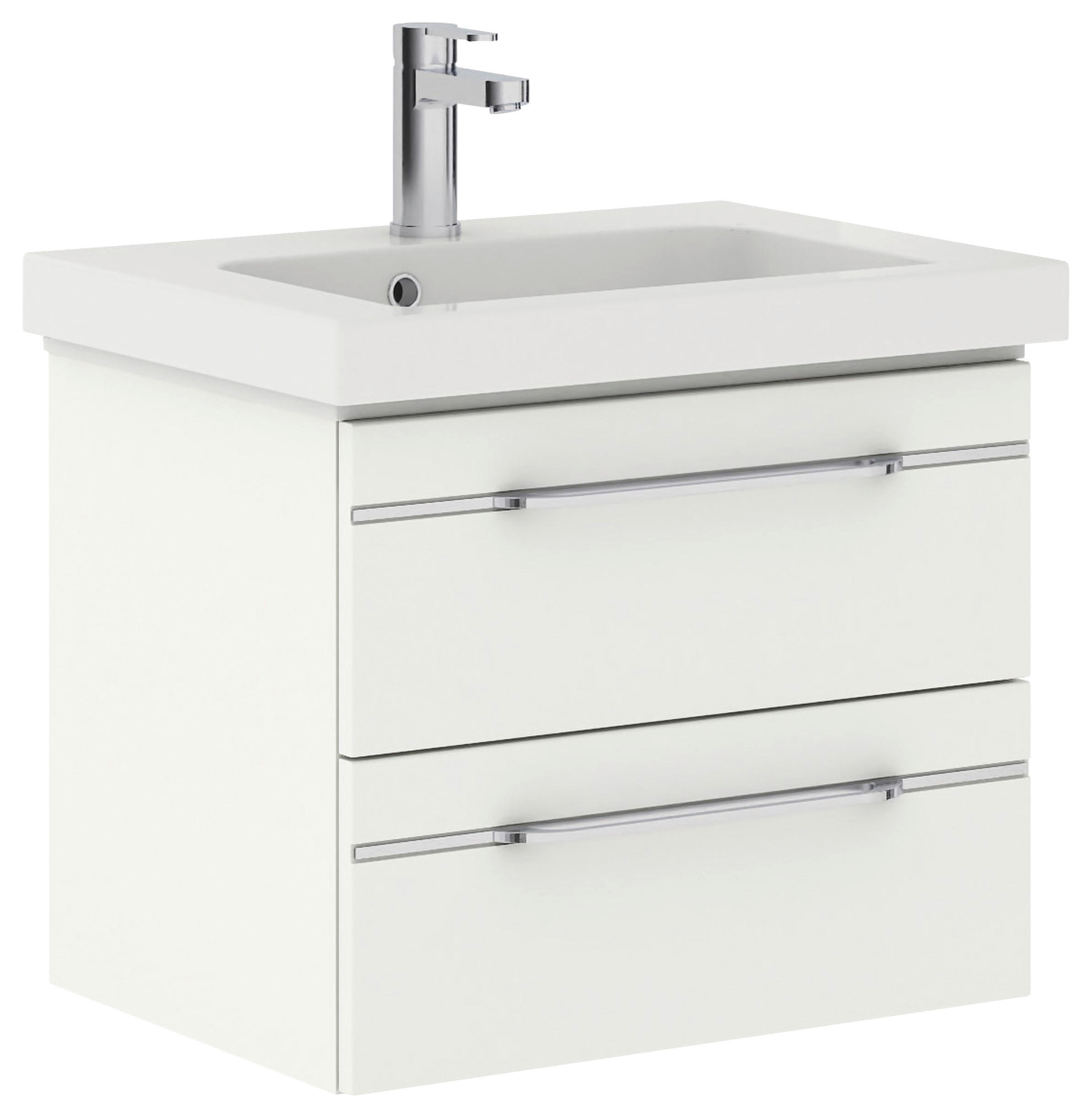 WASCHTISCHKOMBI 64,4 cm  - Chromfarben/Weiß Hochglanz, KONVENTIONELL, Holzwerkstoff/Stein (64,4cm) - Pelipal