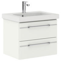 WASCHTISCHKOMBI 64,4 cm  - Chromfarben/Weiß Hochglanz, KONVENTIONELL, Holzwerkstoff/Stein (64,4cm) - Pelipal