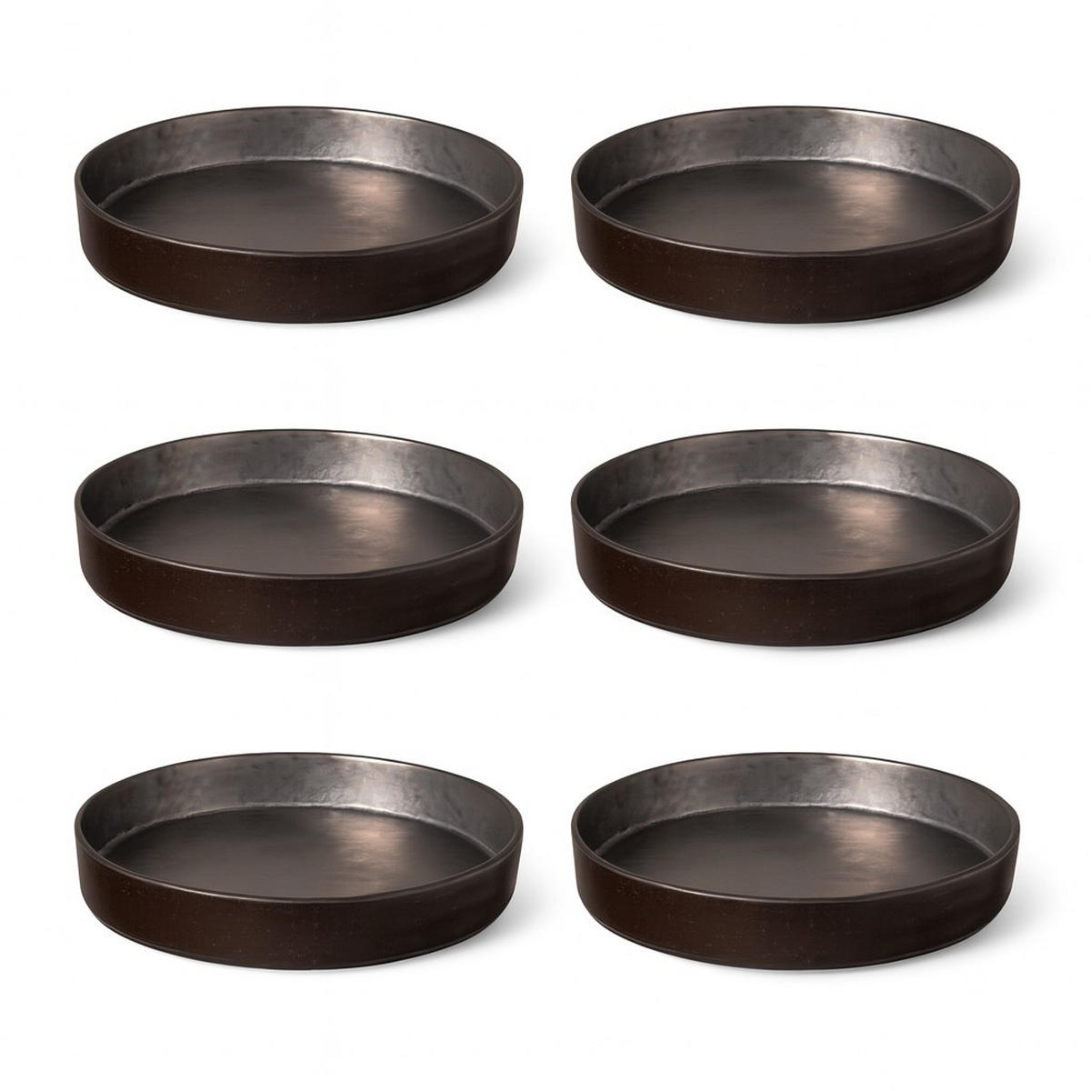 PASTATELLERSET Braun 24/4.3 cm LAGOA 6-teilig  - Braun, Basics, Keramik (24/4.3cm) - Costa Nova