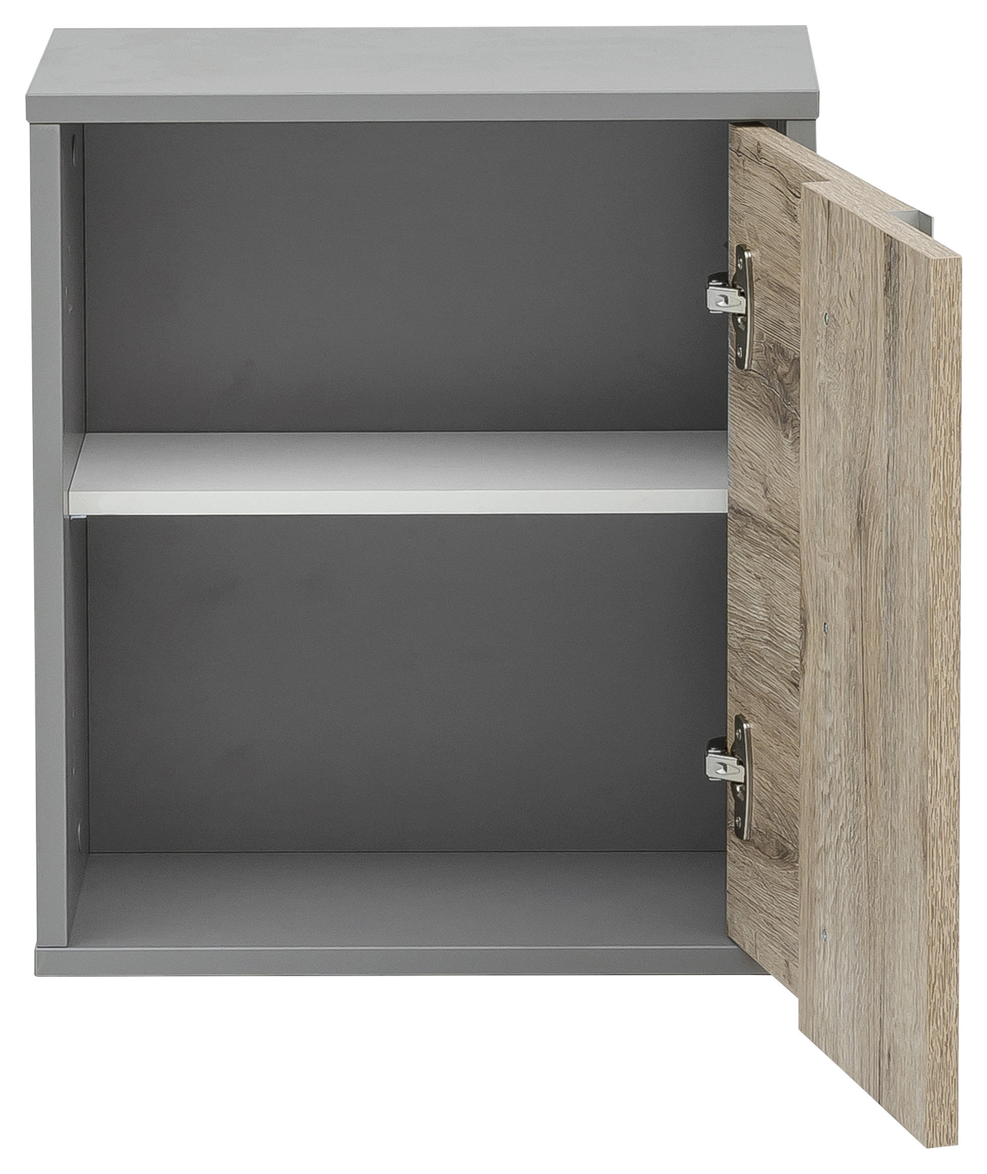 HÄNGESCHRANK 40,5/48,5/20,5 cm  - Eichefarben/Alufarben, KONVENTIONELL, Holzwerkstoff/Metall (40,5/48,5/20,5cm) - Stylife