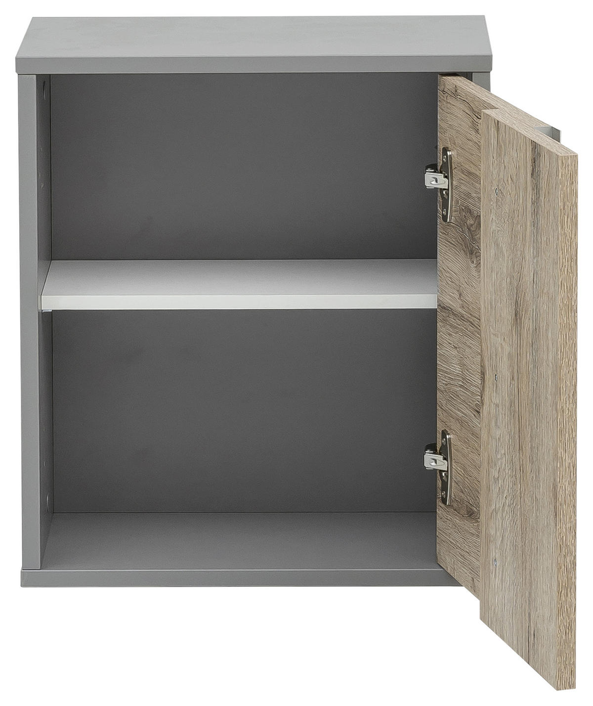 HÄNGESCHRANK 40,5/48,5/20,5 cm  - Eichefarben/Alufarben, KONVENTIONELL, Holzwerkstoff/Metall (40,5/48,5/20,5cm) - Stylife