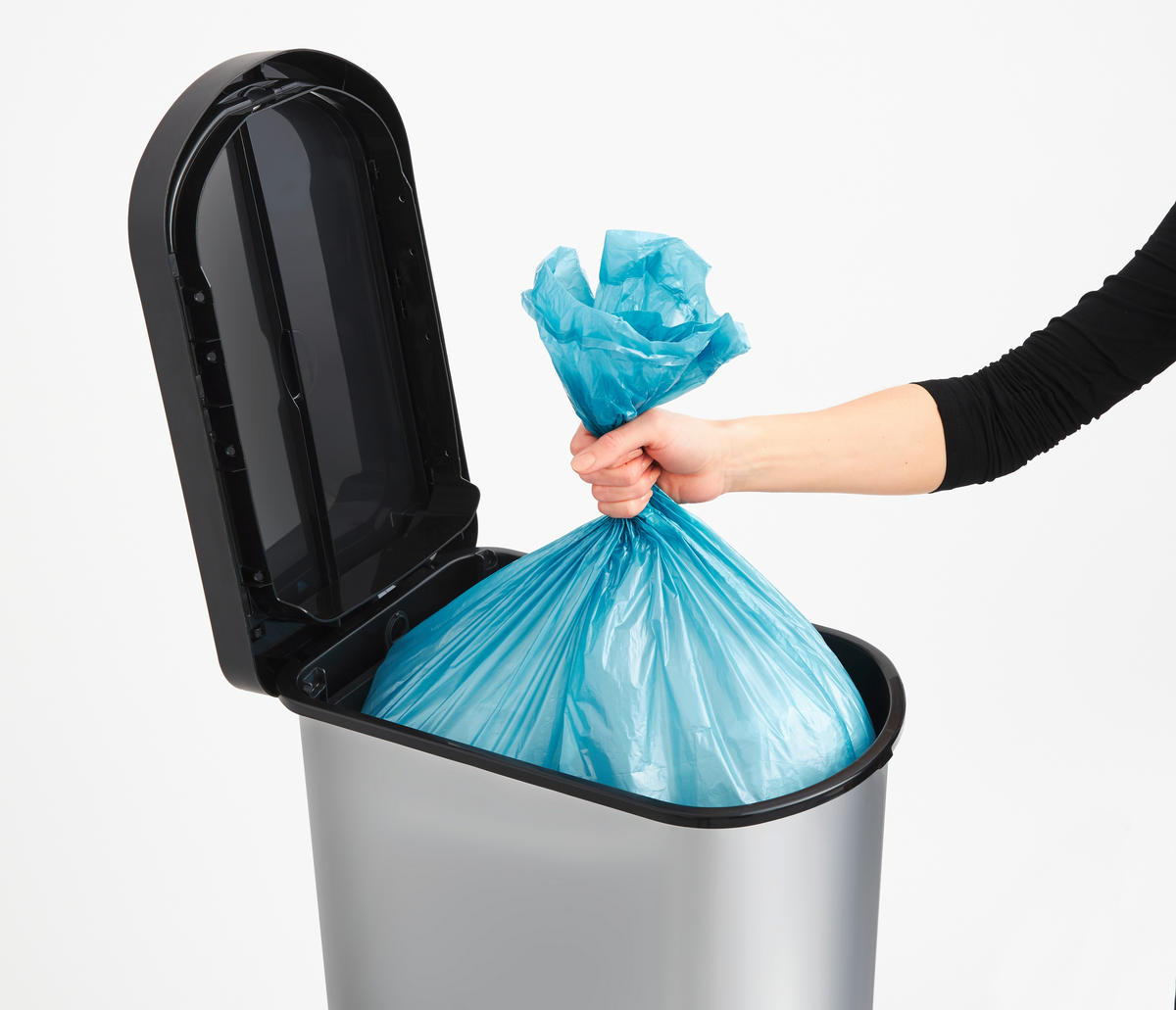 ABFALLEIMER 50 l  Kunststoff  - Silberfarben, Basics, Kunststoff (44/29/67cm) - Rotho