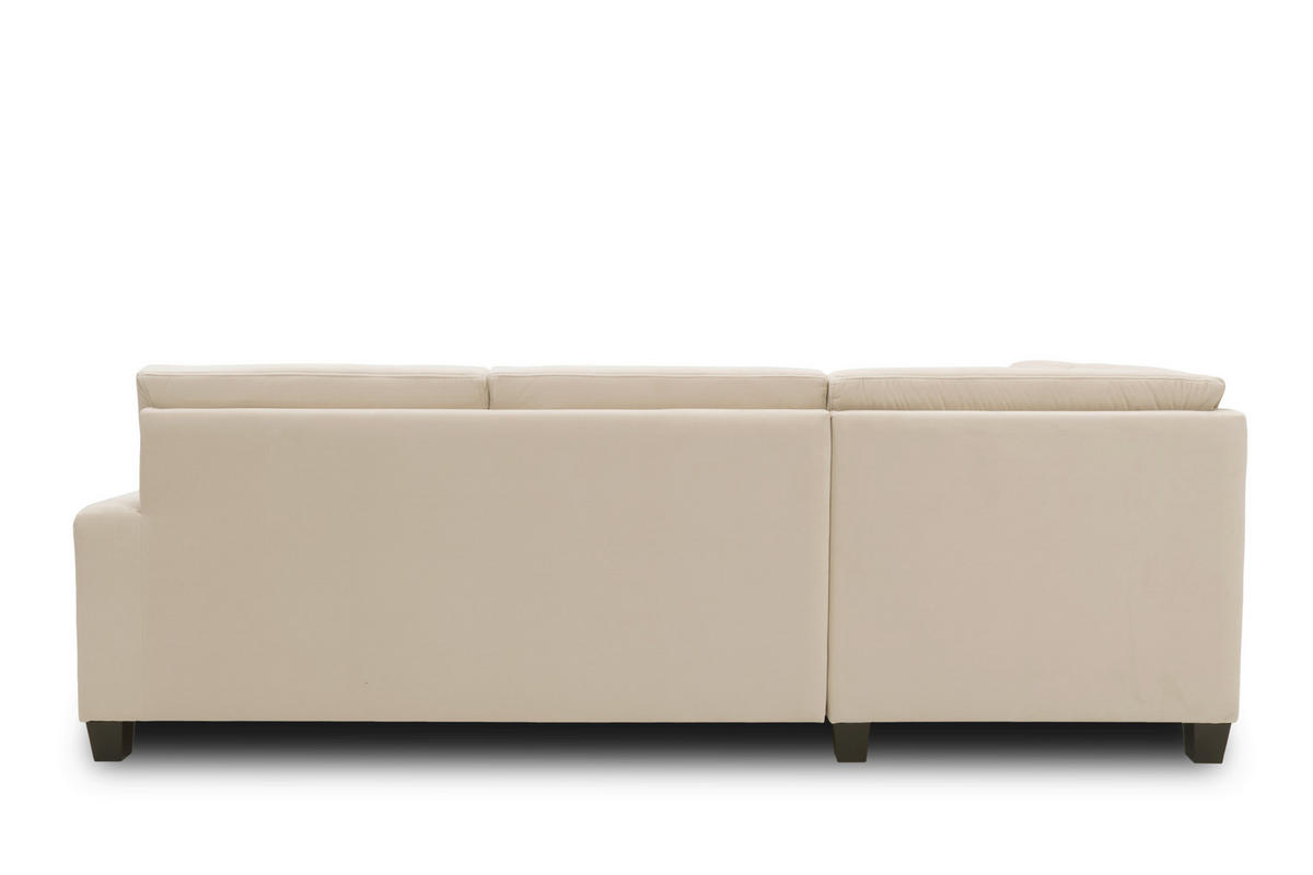 ECKSOFA FLORENTINA Creme Mikrofaser Liegefläche im Originalstoff  - Wengefarben/Creme, Basics, Holz/Textil (210/243cm) - MID.YOU