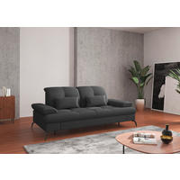 2,5-SITZER in Flachgewebe Dunkelgrau  - Dunkelgrau/Schwarz, Konventionell, Textil/Metall (202/90/122cm) - Sit & More