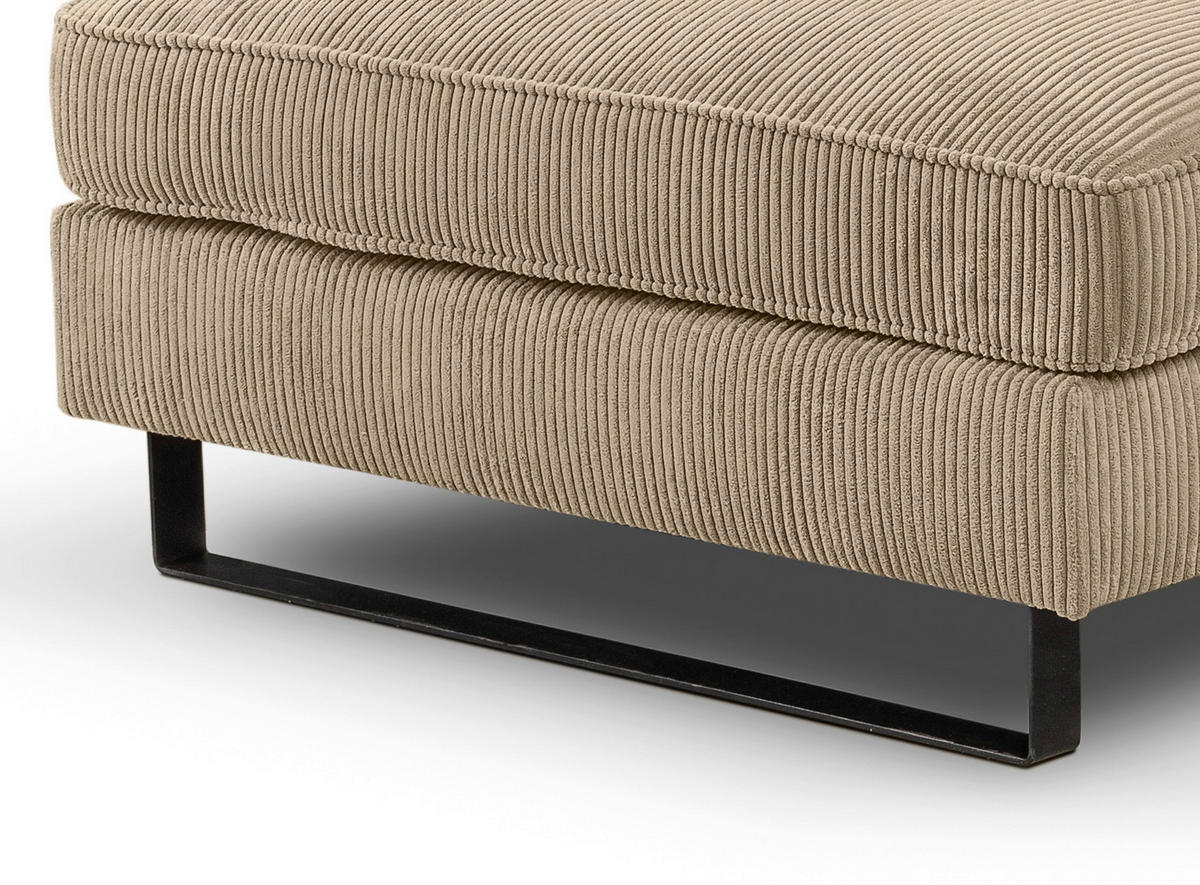 ECKSOFA BOLIVIA Beige Cord  - Beige/Schwarz, Basics, Textil/Metall (276/183cm) - MID.YOU