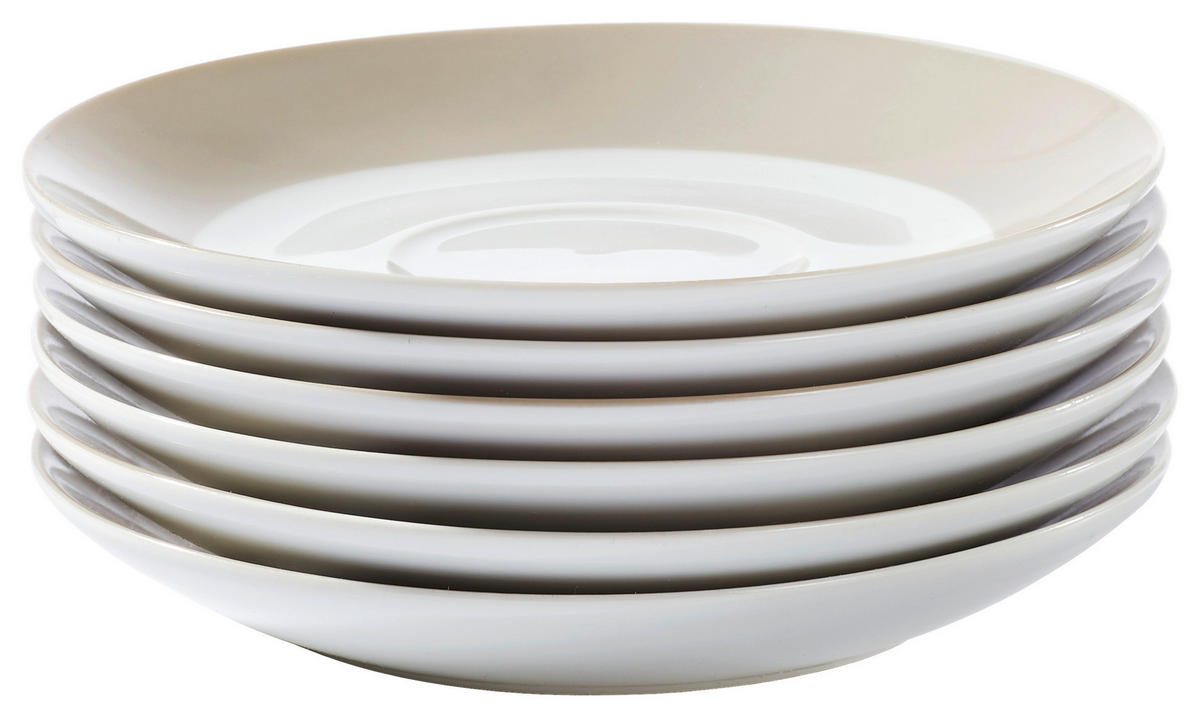 UNTERTASSENSET VARIO 14,5 cm  - Taupe/Weiß, Basics, Keramik (14,5cm) - Van Well