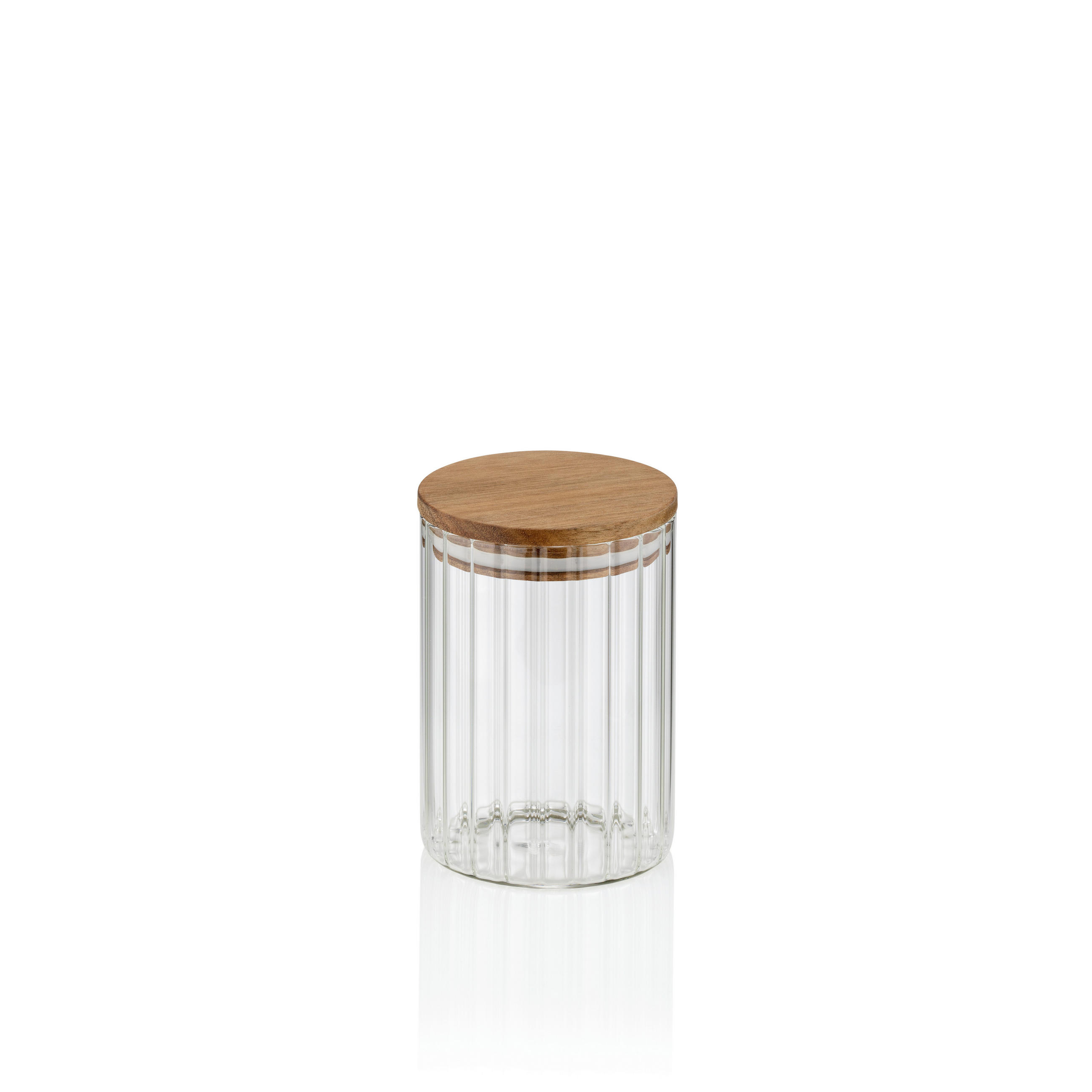 VORRATSDOSE 0,6 l  - Transparent, KONVENTIONELL, Glas/Holz (9/13cm) - Kela