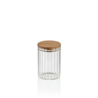 VORRATSDOSE 0,6 l  - Transparent, KONVENTIONELL, Glas/Holz (9/13cm) - Kela
