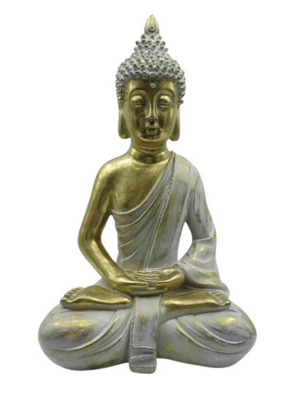 BUDDHA  - Goldfarben/Beigebraun, Trend, Kunststoff (25.5/18/39.5cm)