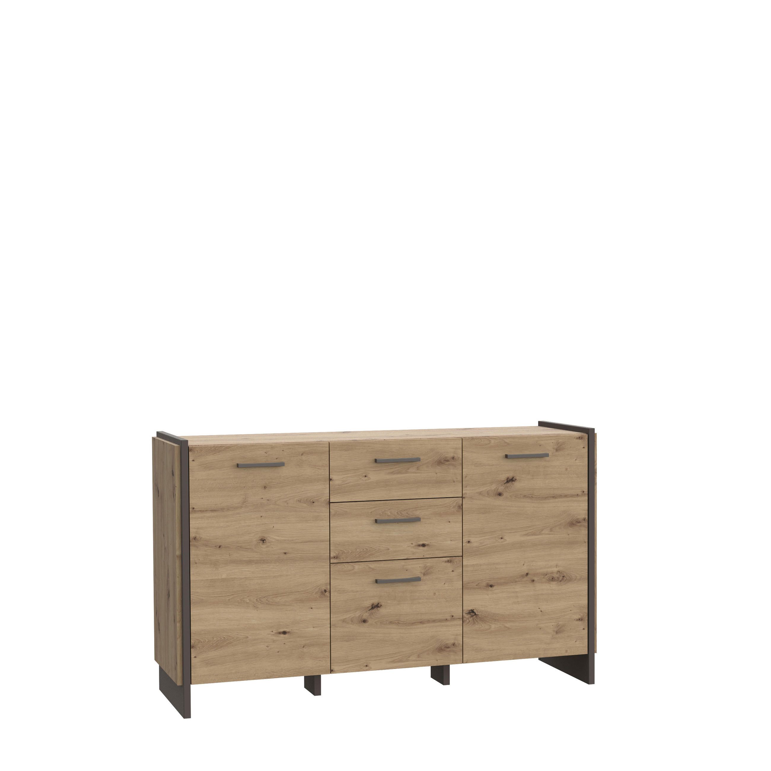 KOMMODE  in 141,8/86,1/41,3 cm  - Eiche Artisan/Grau, KONVENTIONELL, Holzwerkstoff/Kunststoff (141,8/86,1/41,3cm) - Hom`in