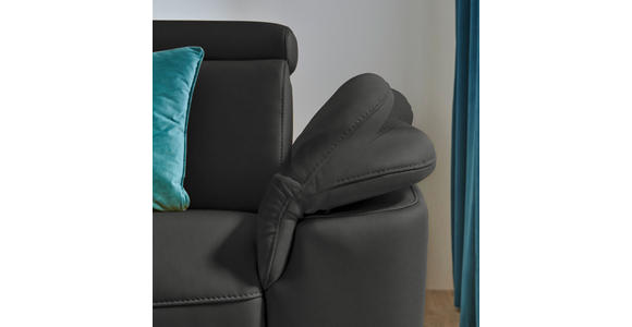 ECKSOFA in Echtleder Anthrazit  - Anthrazit/Schwarz, Design, Leder/Metall (239/289cm) - Cantus