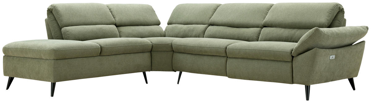 Freisteller von Livetastic ECKSOFA Grün Leinenoptik.